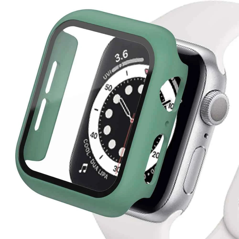 Tempered Glass Apple Watch Accessories Screen Protector and Case for 40mm 41mm 42mm 44mm 45mm Series 4 5 6 7 8 SE 9