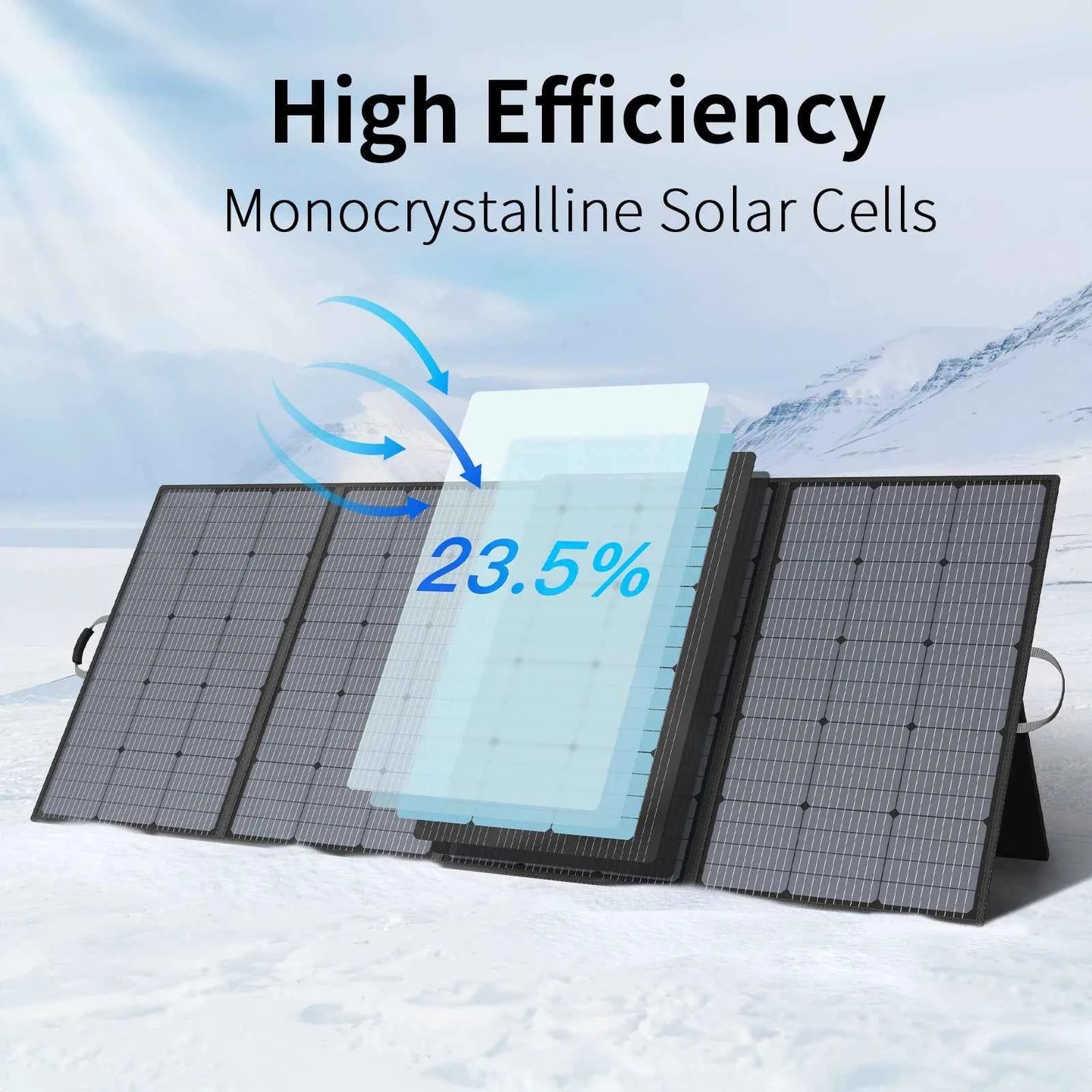 MHPOWOS 400W Portable Solar Panel, Lightweight Foldable Solar Panels with an Adjustable Kickstand, IP67 Waterproof Solar Charger