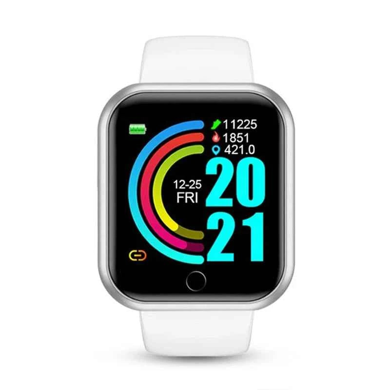 Smart Watch Women Men Music Control Bluetooth Calories Fitness Monitor Smartwatch Running Tracker Sport Bracelet For Android IOS WHITE