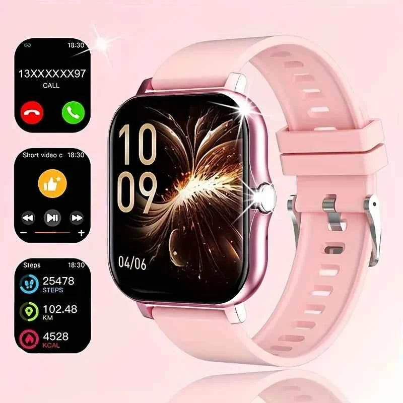 2025New Upgrad Smart Watch For Men Women 1.83Inch Full Touch Display BT Call Sports Monitoring SmartWatch For Android&IOS Phone Pink Sports Smart Watch