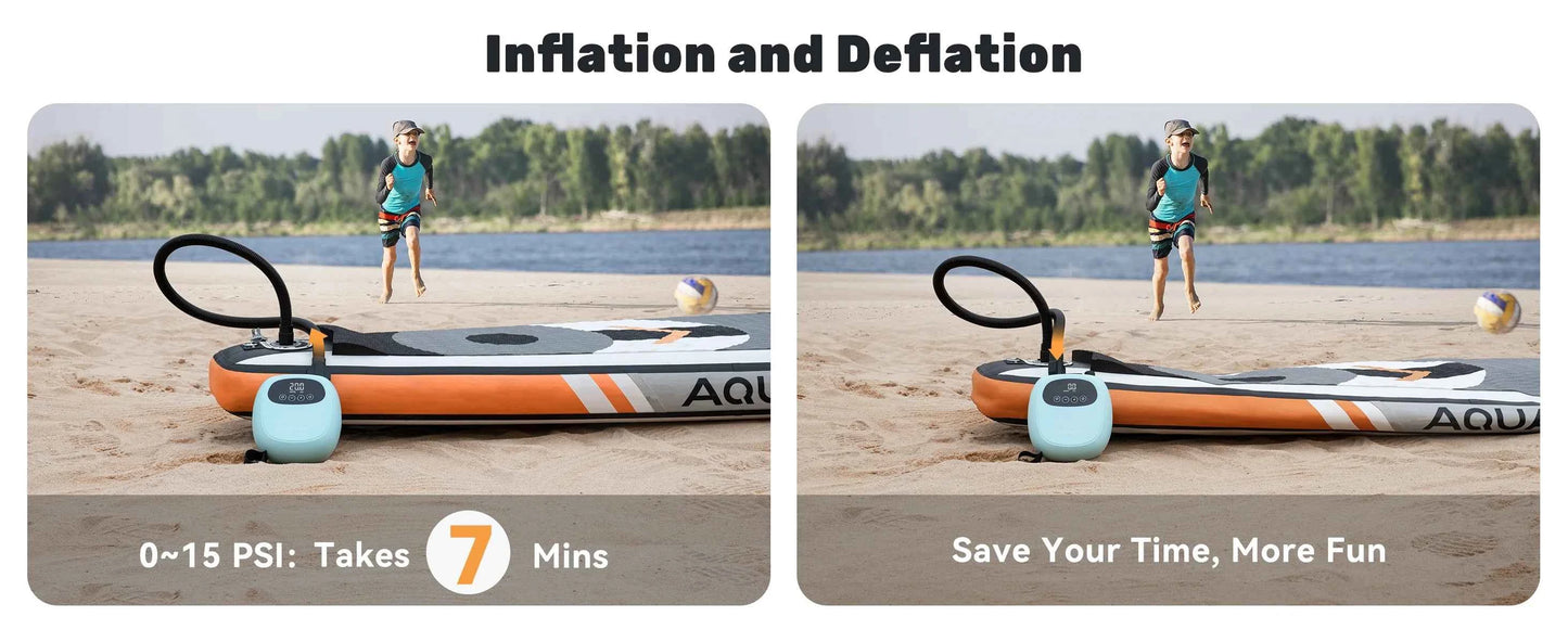 Electric SUP Pump 20PSI - dwndpump 38.48Wh Battery Inflatable Paddle Board, Kayak & Surf Board Inflation/Deflation