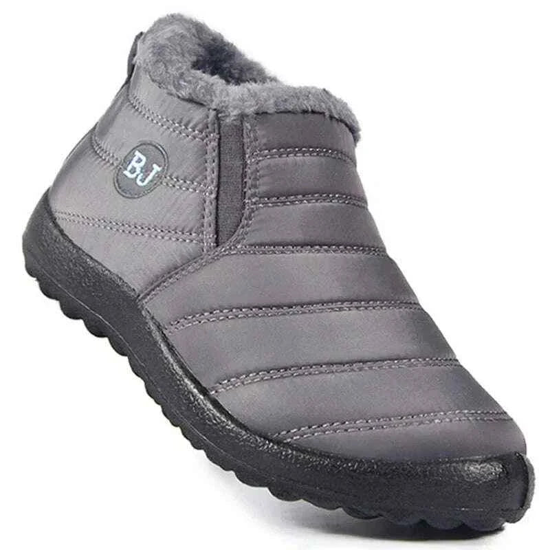 Warm Casual Winter Sneakers for Men - Lightweight Fur Sneaker Shoes for Couples GRAY