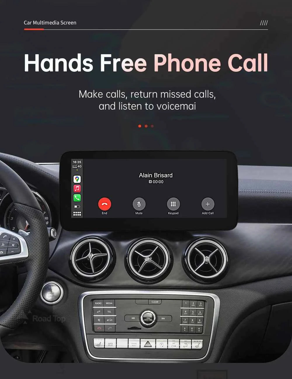 RoadTop Wireless CarPlay Display for Mercedes-Benz CLA GLA A Class W176 2016-2018 NTG5.0 TouchScreen