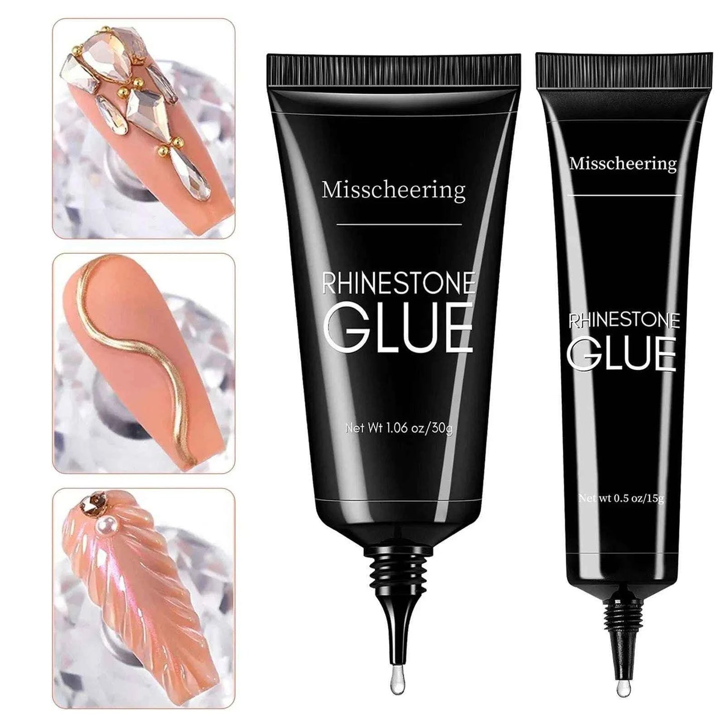 30g Nail Rhinestone Glue - Super Strong Gel for 3D Nail Art, Gem Decorations & Bling 2pcs 03