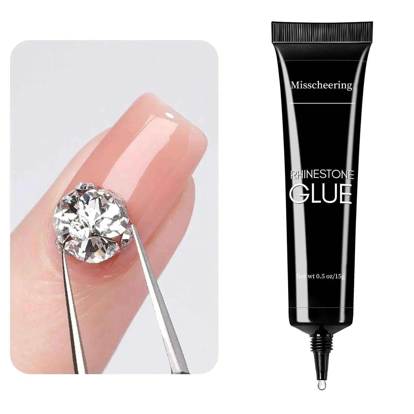 30g Nail Rhinestone Glue - Super Strong Gel for 3D Nail Art, Gem Decorations & Bling 15ml