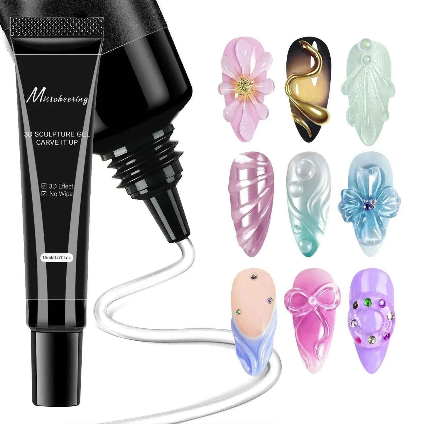 30g Nail Rhinestone Glue - Super Strong Gel for 3D Nail Art, Gem Decorations & Bling 3D 15ml