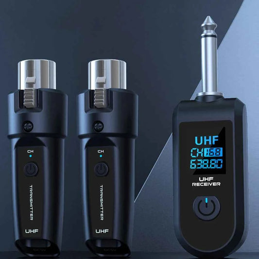 XLR Wireless Microphone System for Audio Mixer and Electric Guitar Bass