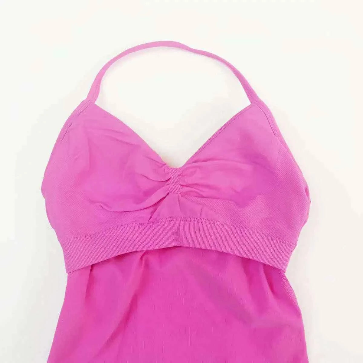 NCLAGEN Longline Yoga Sports Top Women's Fitness Tank with Beautiful Open Back Bra for Gym and Running Workout