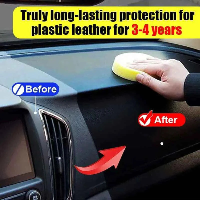 Car Plastic Restorer Back to Black - Long-lasting Gloss Coating for Plastic and Leather Renovation Auto Polish