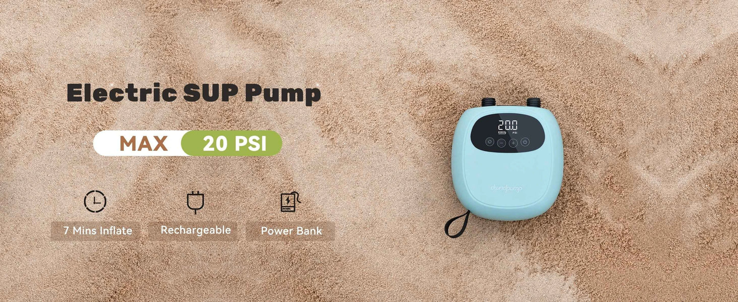 Electric SUP Pump 20PSI - dwndpump 38.48Wh Battery Inflatable Paddle Board, Kayak & Surf Board Inflation/Deflation