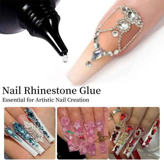 30g Nail Rhinestone Glue - Super Strong Gel for 3D Nail Art, Gem Decorations & Bling