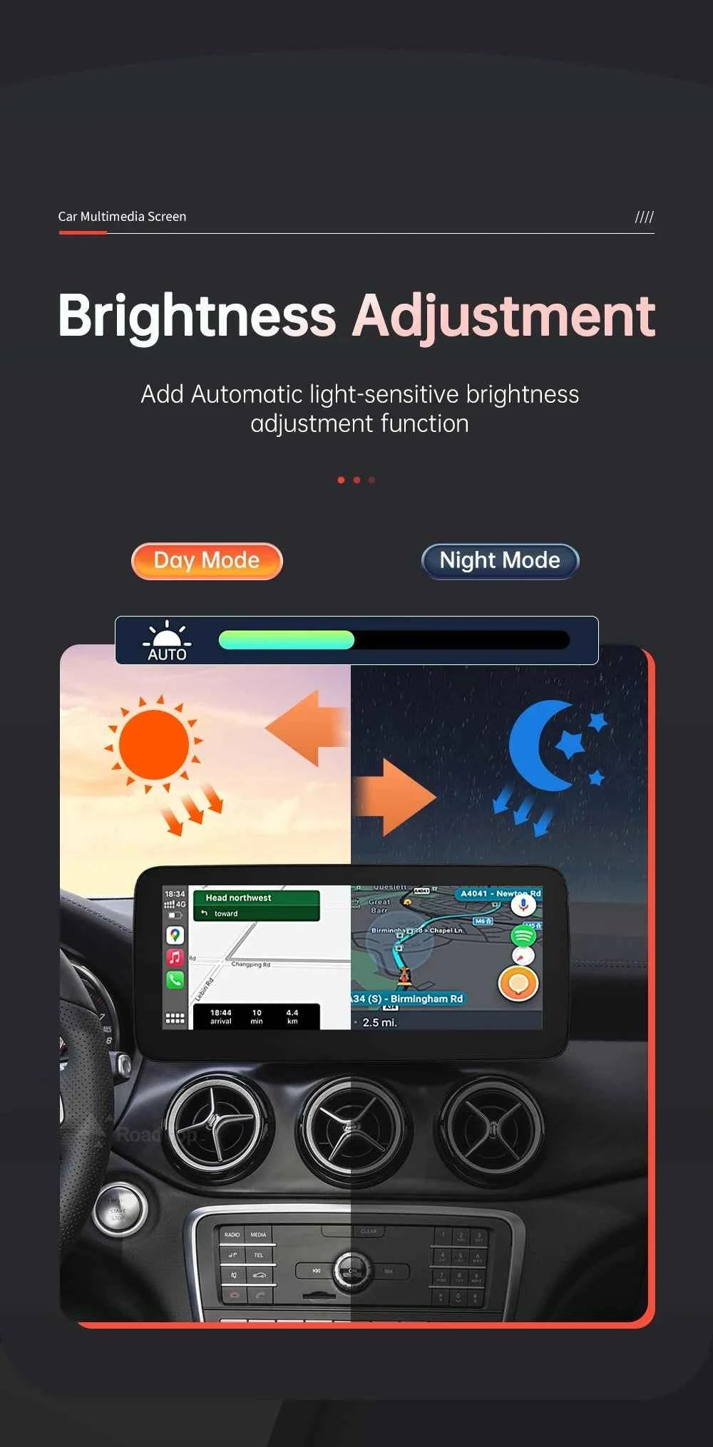 RoadTop Wireless CarPlay Display for Mercedes-Benz CLA GLA A Class W176 2016-2018 NTG5.0 TouchScreen