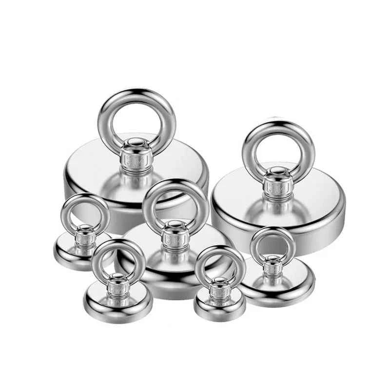 Super Strong Neodymium Fishing Magnets Heavy Duty with Countersunk Hole Eyebolt for Magnetic Fishing Salvage