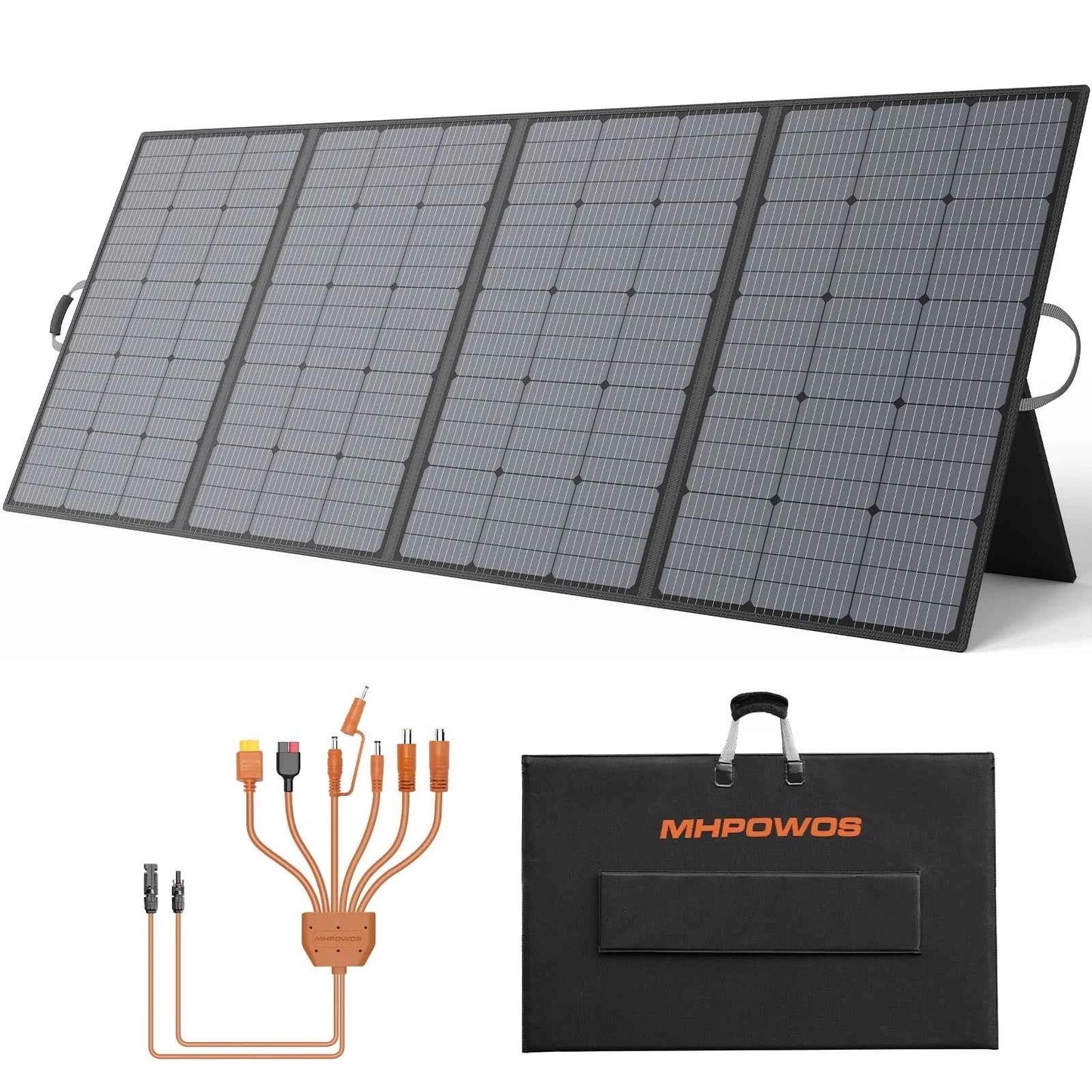 MHPOWOS 400W Portable Solar Panel, Lightweight Foldable Solar Panels with an Adjustable Kickstand, IP67 Waterproof Solar Charger 400W solar panel