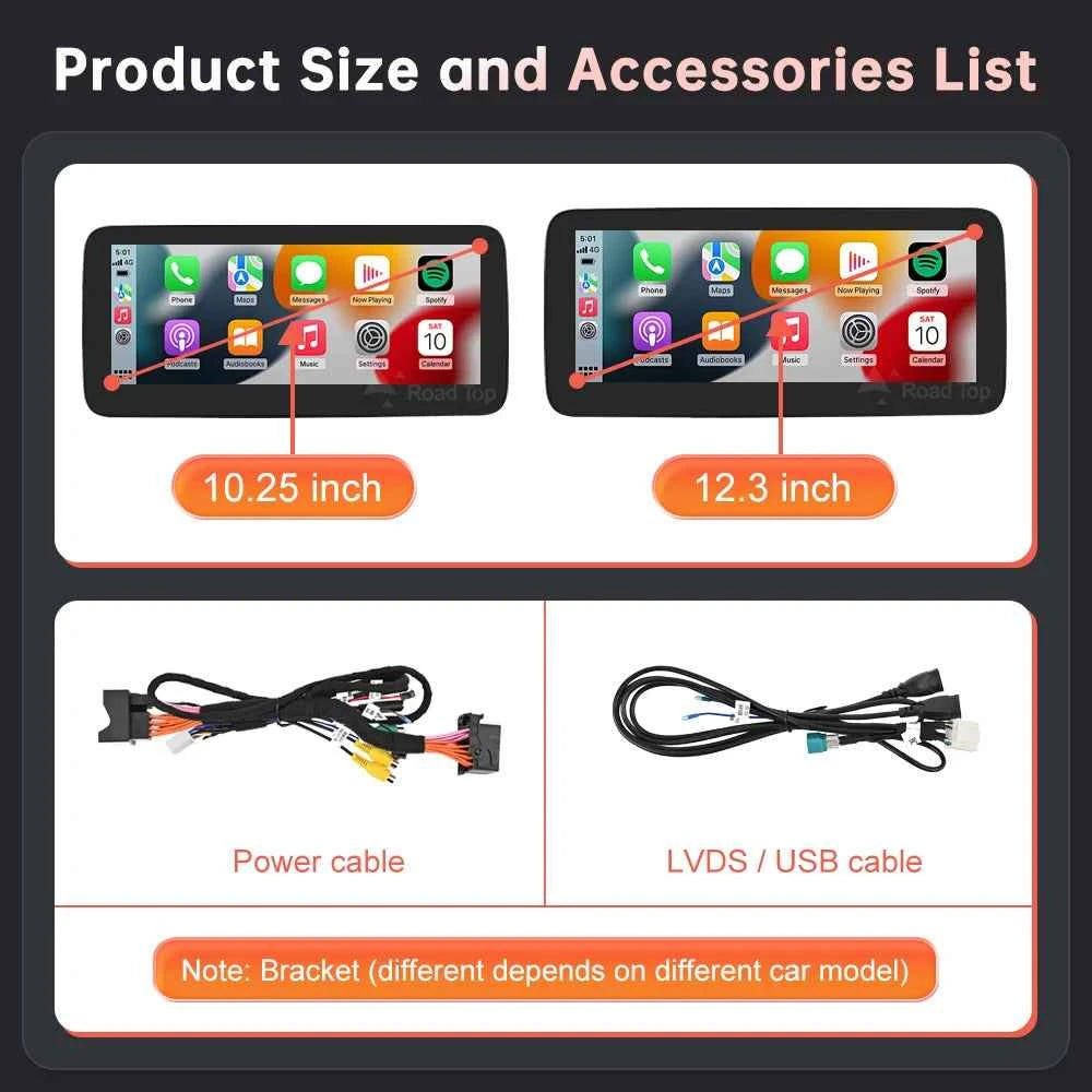 RoadTop Wireless CarPlay Display for Mercedes-Benz CLA GLA A Class W176 2016-2018 NTG5.0 TouchScreen