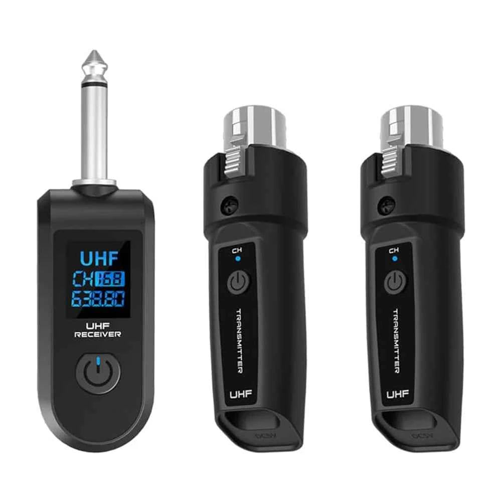 XLR Wireless Microphone System for Audio Mixer and Electric Guitar Bass 2mics