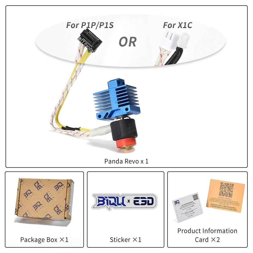 BIGTREETECH Panda Hotend Nozzle P1 X1 for E3D Brass V6 with High Flow 60W Ceramic Heater Compatibility