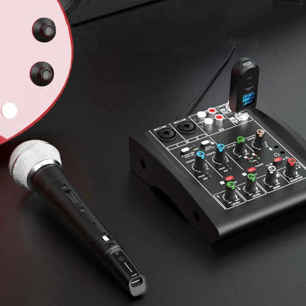 XLR Wireless Microphone System for Audio Mixer and Electric Guitar Bass