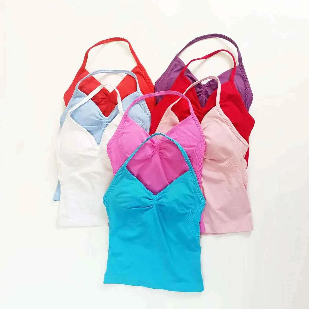 NCLAGEN Longline Yoga Sports Top Women's Fitness Tank with Beautiful Open Back Bra for Gym and Running Workout