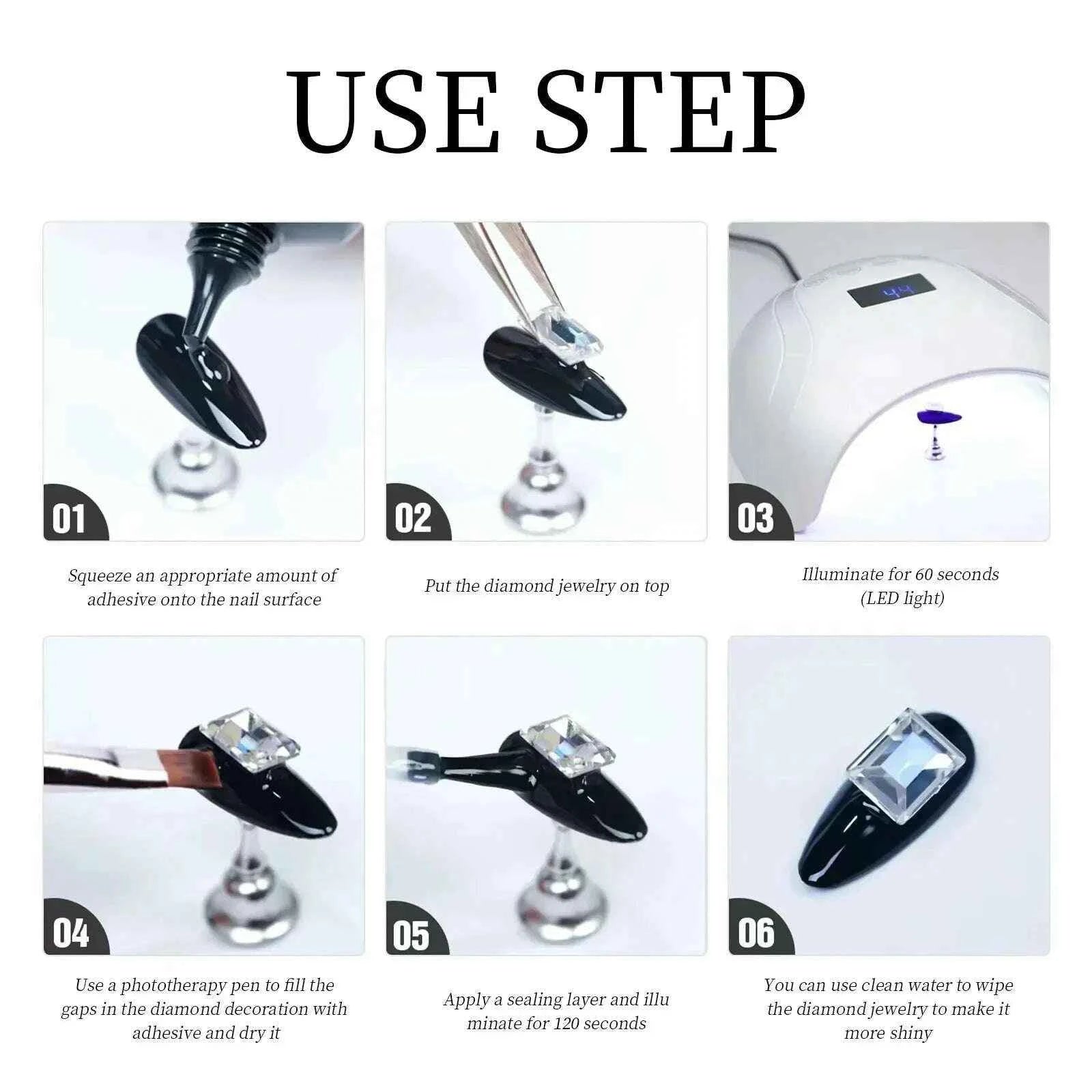 30g Nail Rhinestone Glue - Super Strong Gel for 3D Nail Art, Gem Decorations & Bling