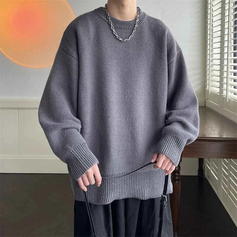 Men's Autumn Winter Loose Sweater GRAY
