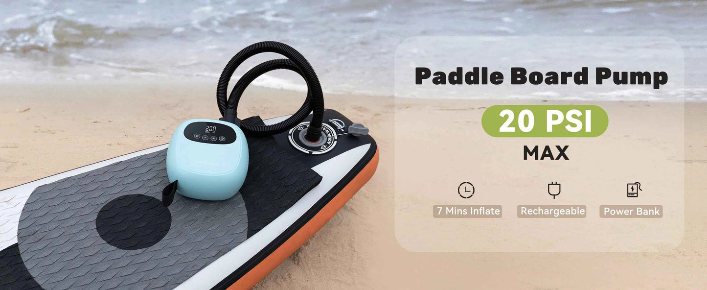 Electric SUP Pump 20PSI - dwndpump 38.48Wh Battery Inflatable Paddle Board, Kayak & Surf Board Inflation/Deflation