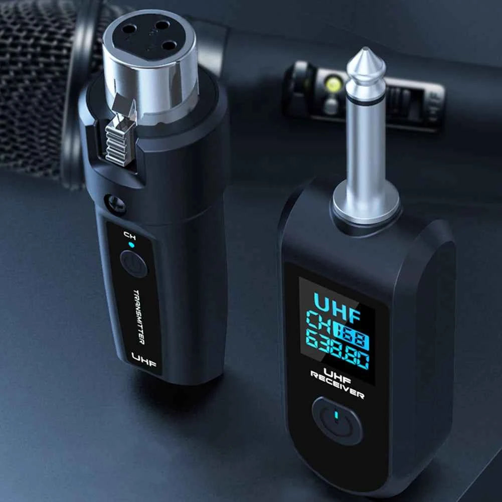 XLR Wireless Microphone System for Audio Mixer and Electric Guitar Bass