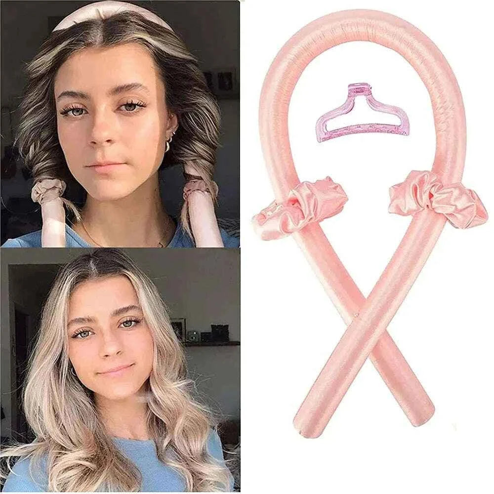 Heatless Curling Headband - Soft Silk Curls with No Heat Ribbon Hair Rollers for Effortless Hair Styling