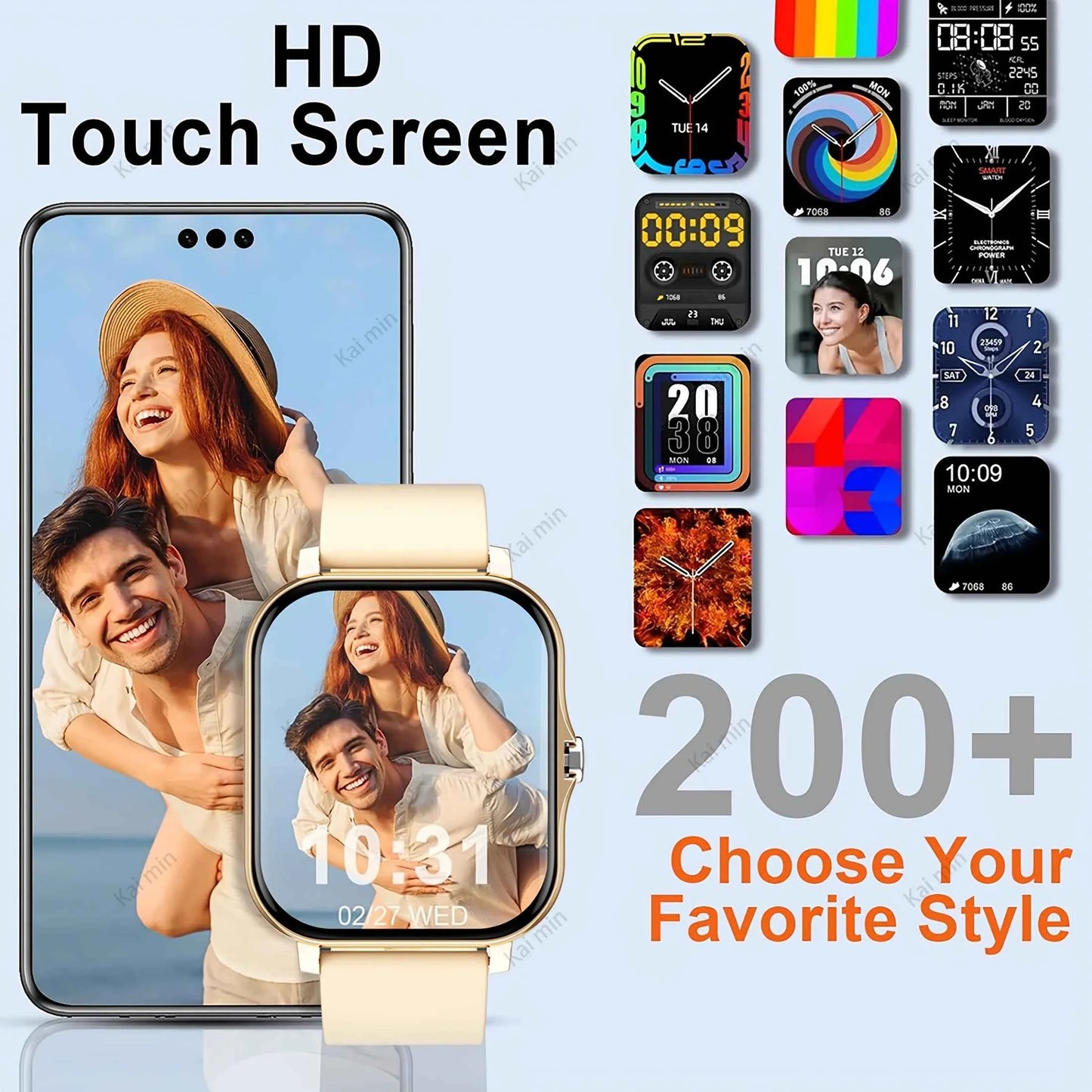 2025New Upgrad Smart Watch For Men Women 1.83Inch Full Touch Display BT Call Sports Monitoring SmartWatch For Android&IOS Phone