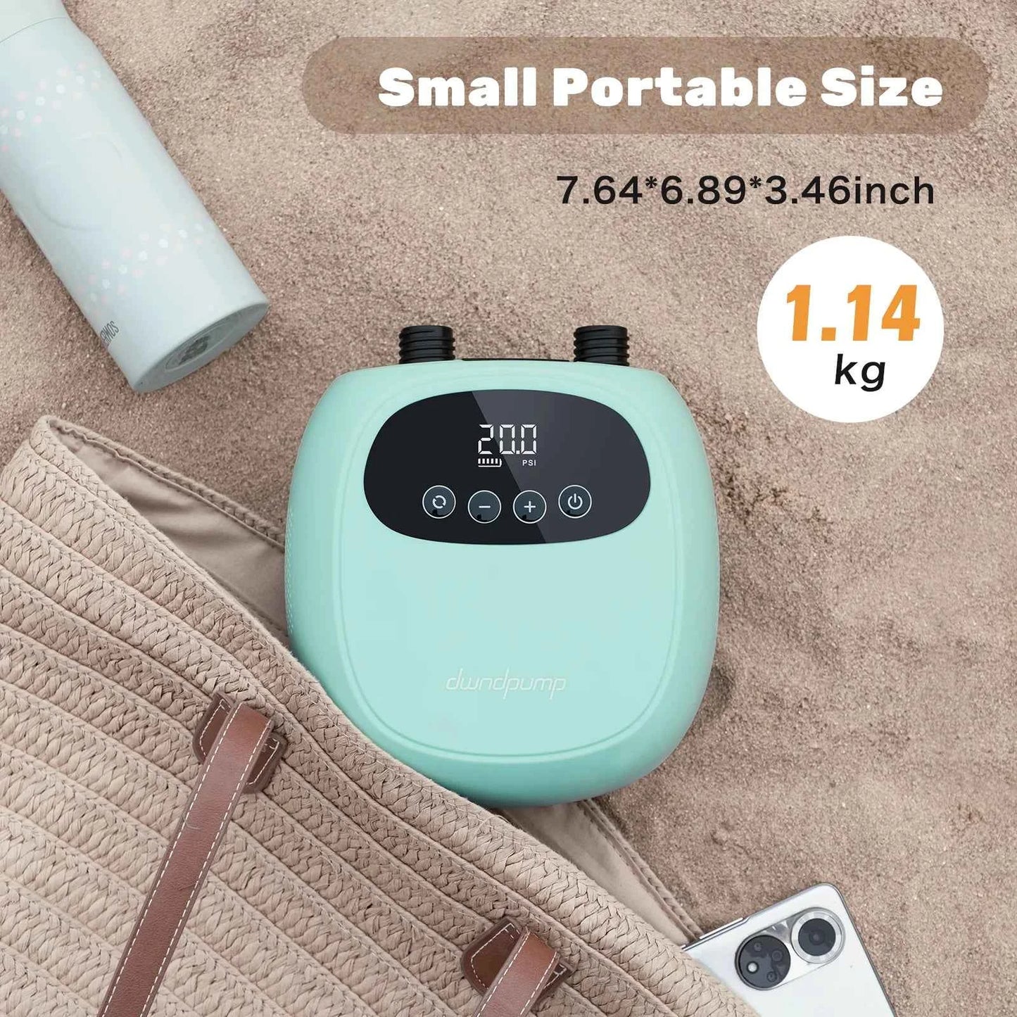 Electric SUP Pump 20PSI - dwndpump 38.48Wh Battery Inflatable Paddle Board, Kayak & Surf Board Inflation/Deflation