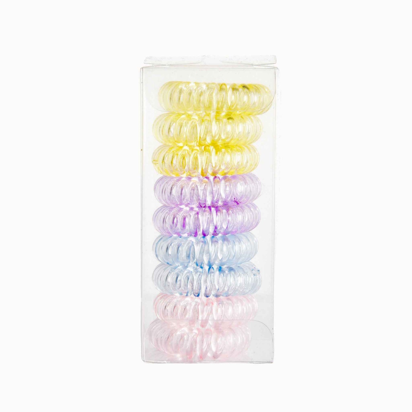 9 Pcs Spiral Hair Ties No Crease Coil Hair Ties for Women Four Color Mixed 9PCS