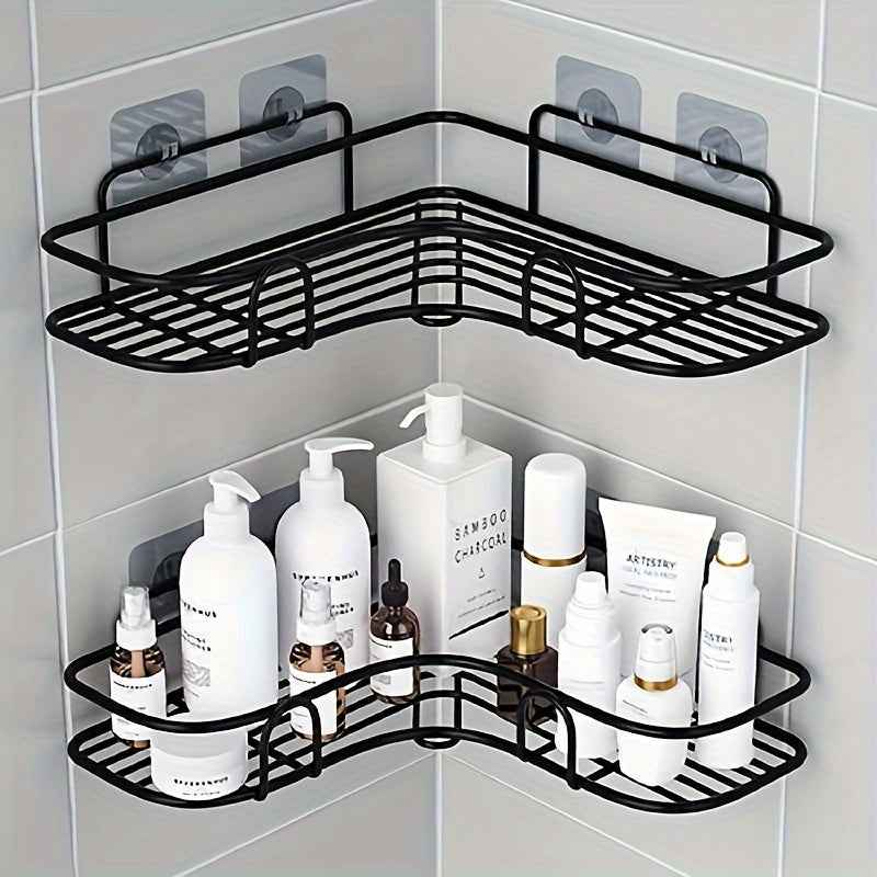 Corner Shower Rack - Rust-Resistant Wall-Mounted Bathroom Shelf for Shampoo, Toner, and Cosmetics Storage