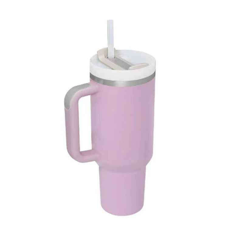 40oz Insulated Tumbler – Spill-Proof Stainless Steel Travel Mug Light Purple 1200ML 1PC
