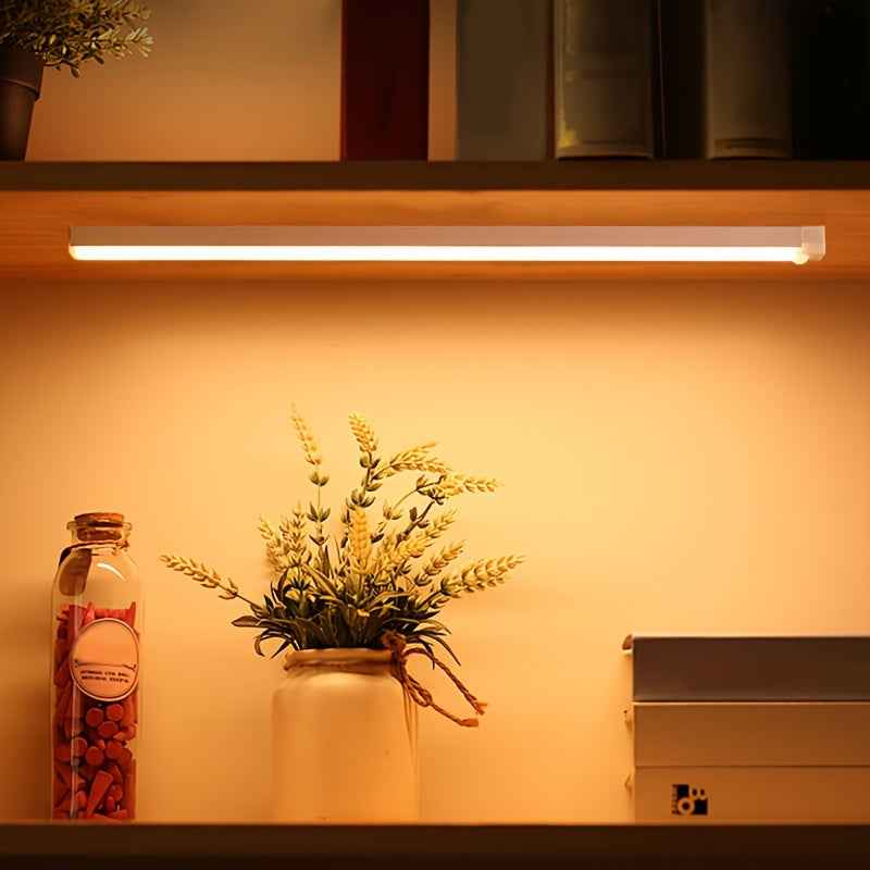 Rechargeable Motion Sensor LED Light Strip with Magnetic Adhesive & USB Power - Smart Cordless Lighting for Kitchen, Wardrobe, Stairs, Hallway
