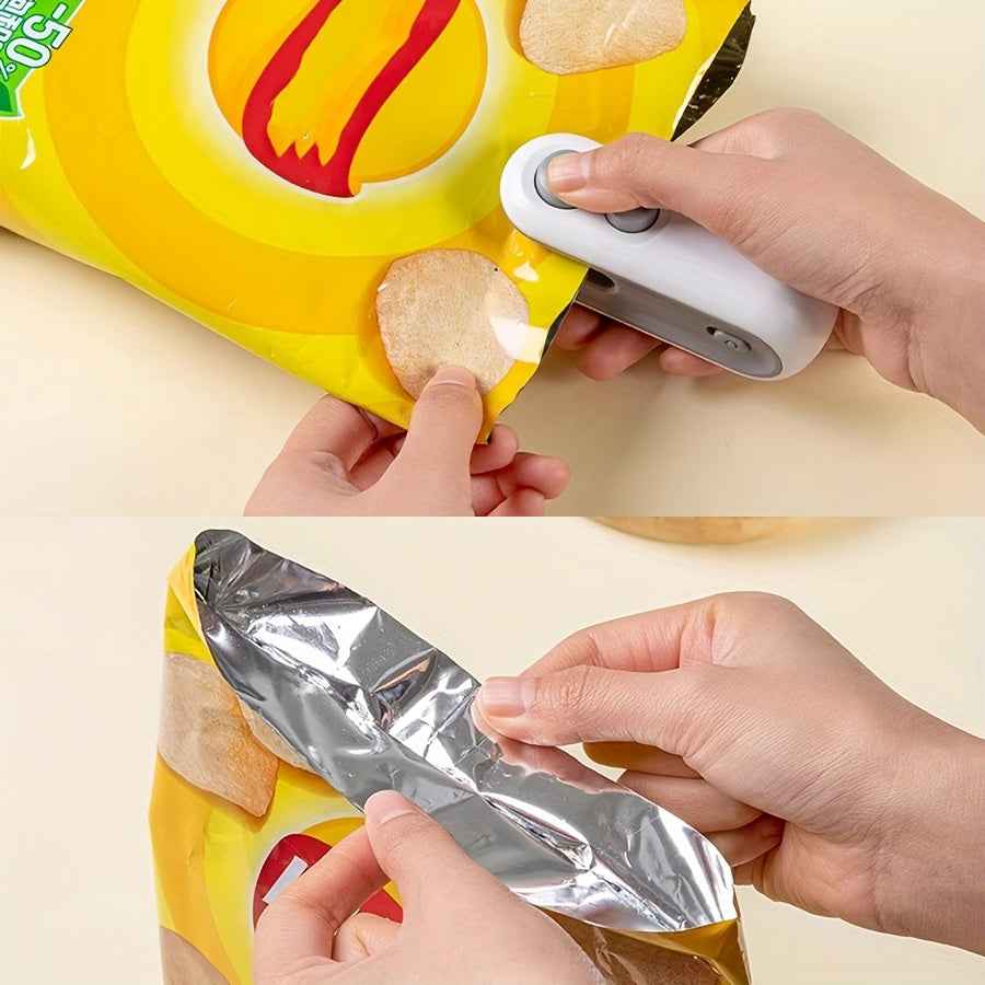 1pc Snack Bag Sealer with Magnetic Rechargeable Battery, Portable Mini Sealer for Picnics And Travel, Manual Plastic Sealing Machine, Magic Tool for Resealing Chips