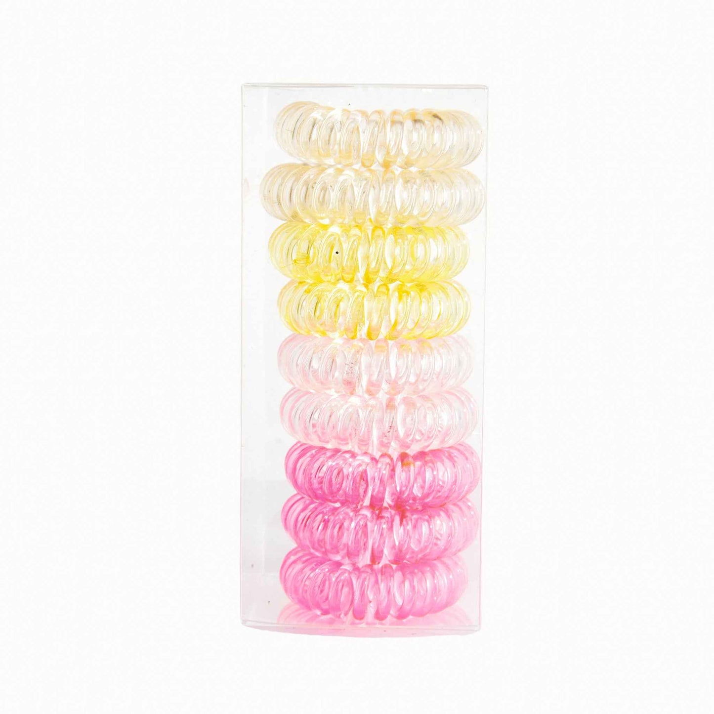 9 Pcs Spiral Hair Ties No Crease Coil Hair Ties for Women Yellow Pink 9PCS