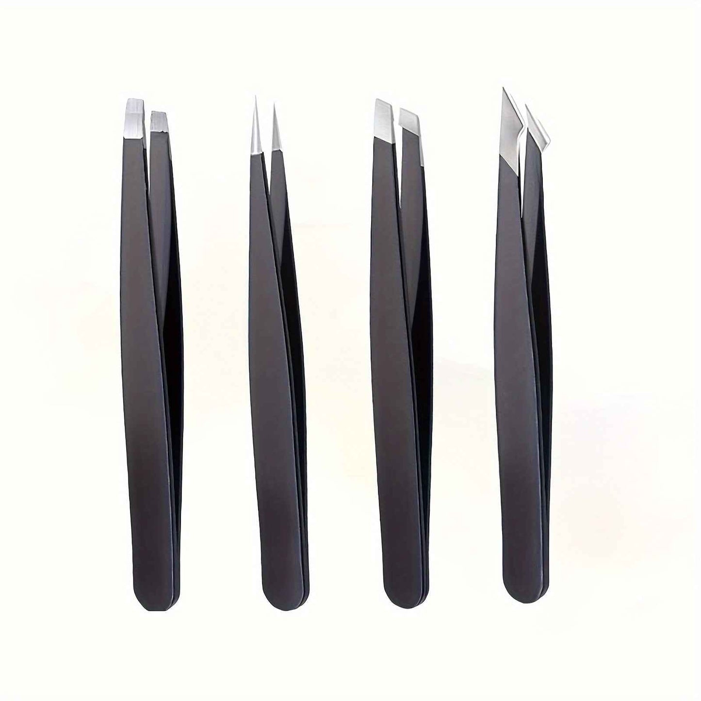 1pcs/4pcs Professional Tweezers, Precision Tweezers Kit, Slant/Pointed/Curved/Flat Tips For Eyebrow, Ingrown Hair, Splinter Removal 4 Piece Set