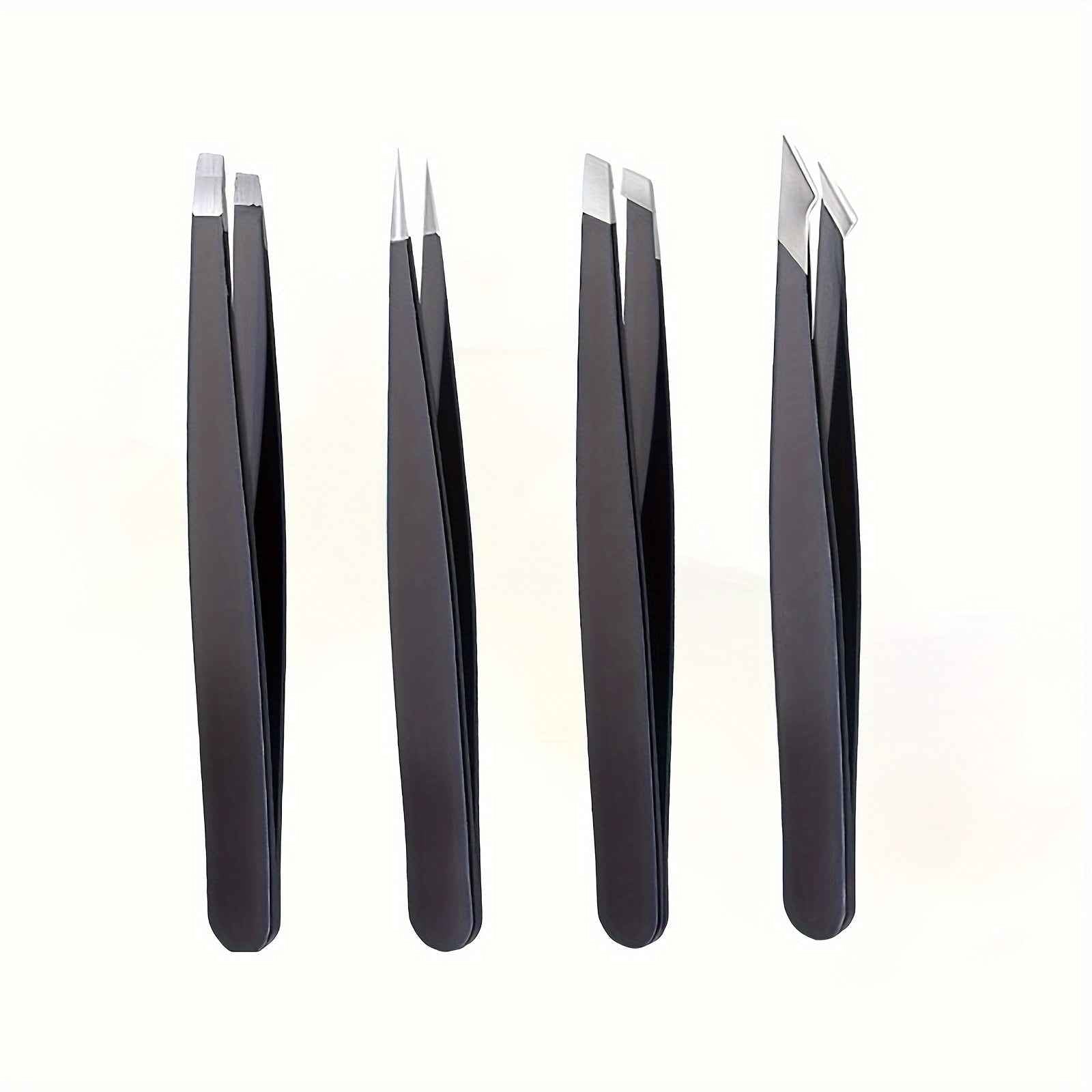 1pcs/4pcs Professional Tweezers, Precision Tweezers Kit, Slant/Pointed/Curved/Flat Tips For Eyebrow, Ingrown Hair, Splinter Removal 4 Piece Set