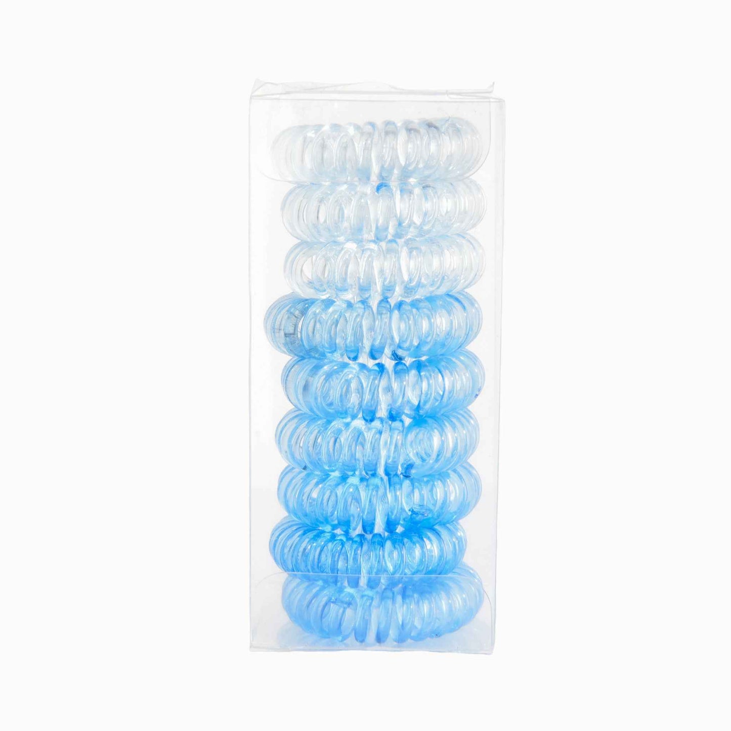 9 Pcs Spiral Hair Ties No Crease Coil Hair Ties for Women White And Blue 9PCS