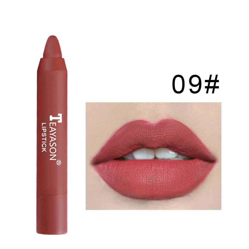 12 Colors Matte Moisturizing Lipstick Crayons - Vibrant Lipstick for Smooth, Long-Lasting, Waterproof Finish - Perfect Valentine's Day Gift for Her #09
