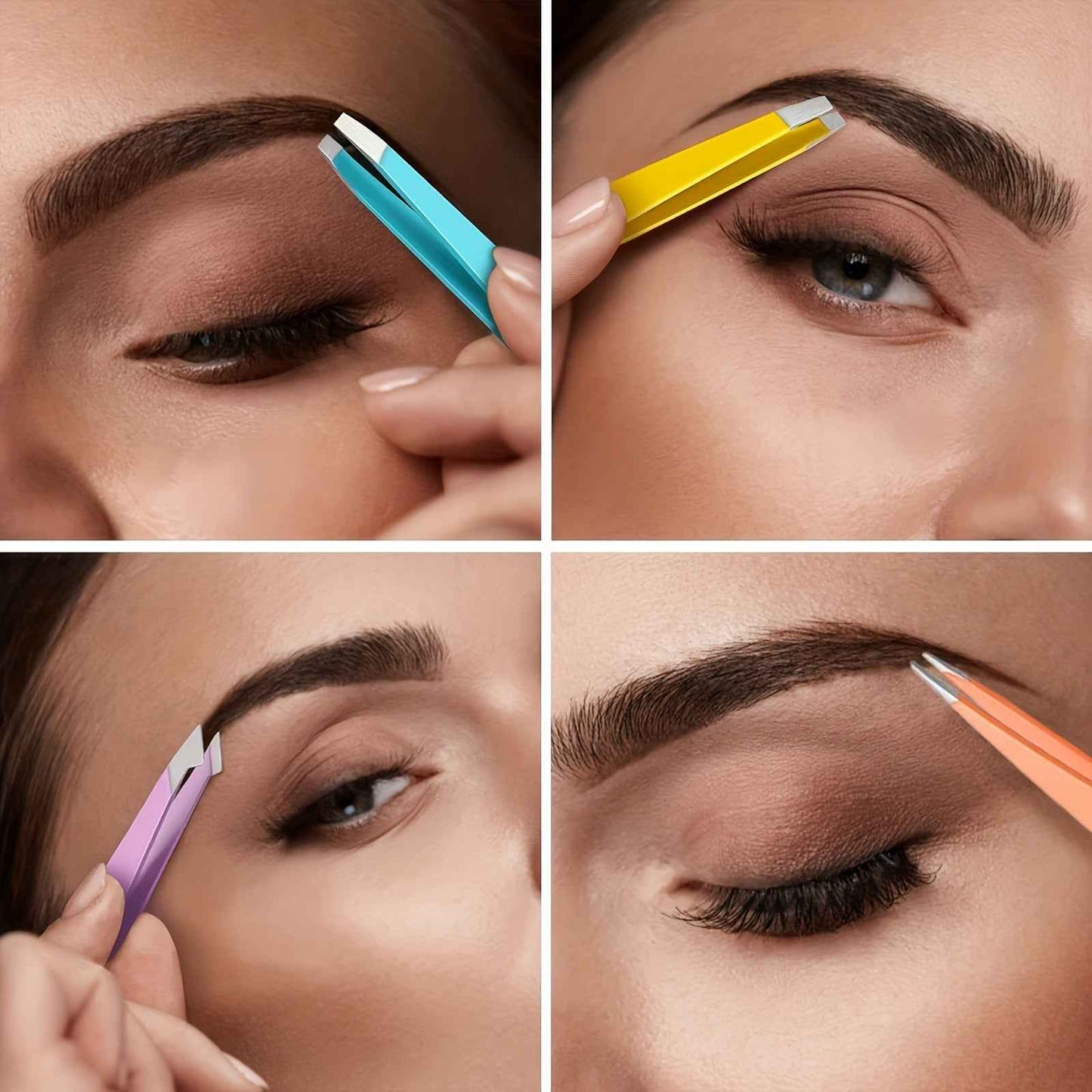 1pcs/4pcs Tweezers For Eyebrows, Slant Tip/ Angled Tip Eyebrow Tweezers, Precision For Eyebrows Facial Hair, Ingrown Hair
