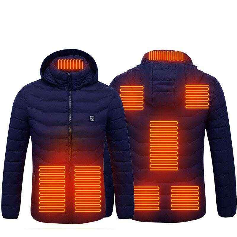 USB Heated Jacket - Thermal Cotton Coat for Men | Ultimate Warmth & Comfort Blue Zone8