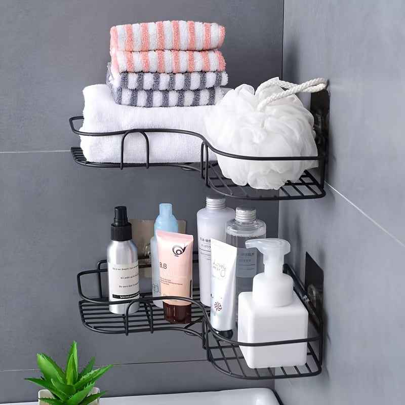 Corner Shower Rack - Rust-Resistant Wall-Mounted Bathroom Shelf for Shampoo, Toner, and Cosmetics Storage
