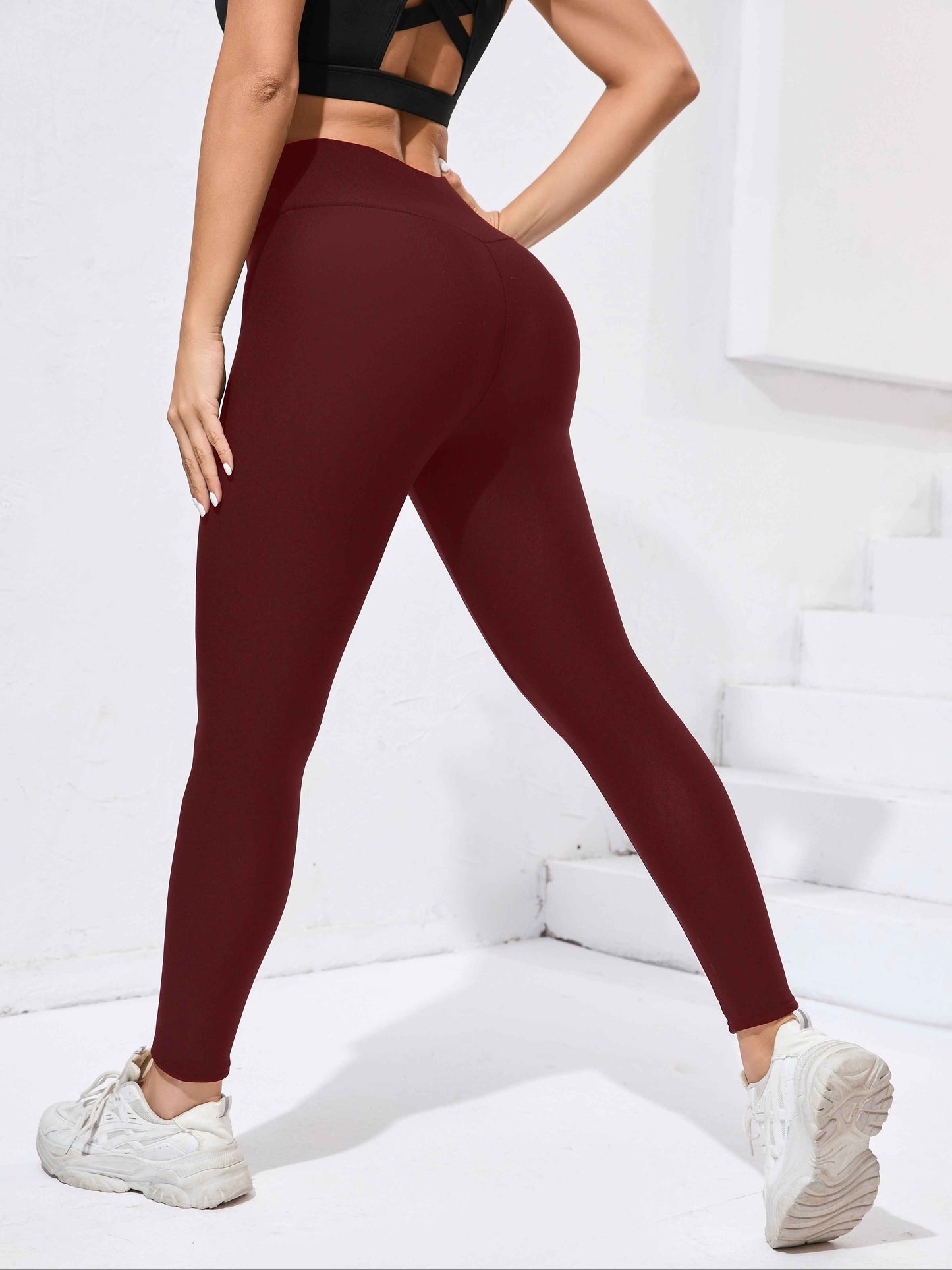 [High-Elasticity Leggings] High-Elasticity Women's Yoga Leggings | Solid Color, Tight-Fit, High-Warmth, Ideal for Running, Fitness & Outdoor Activities, Warmth Enhancing Fabric, Smooth Texture