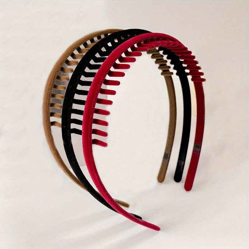 Hair Clip Frosted Color Headband Women's Non-slip Band Teeth Simple Pressure Headband Face Headband Hair Accessories