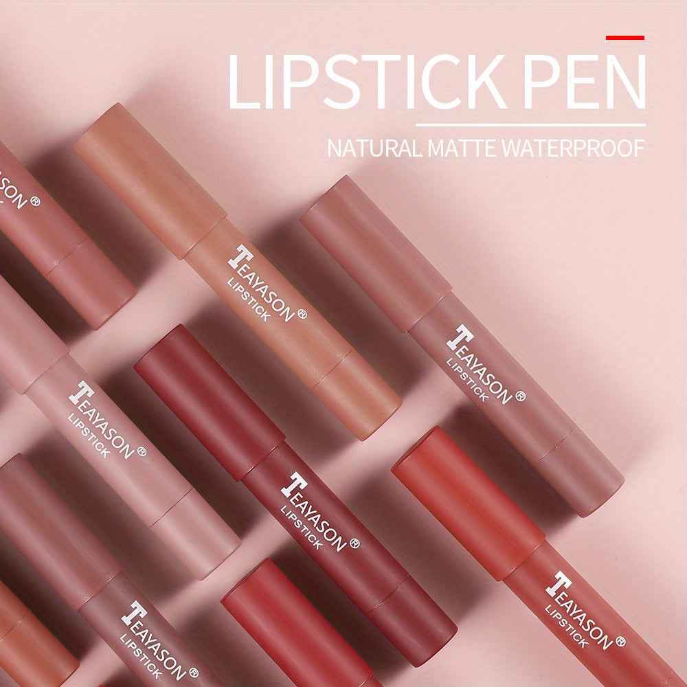 12 Colors Matte Moisturizing Lipstick Crayons - Vibrant Lipstick for Smooth, Long-Lasting, Waterproof Finish - Perfect Valentine's Day Gift for Her