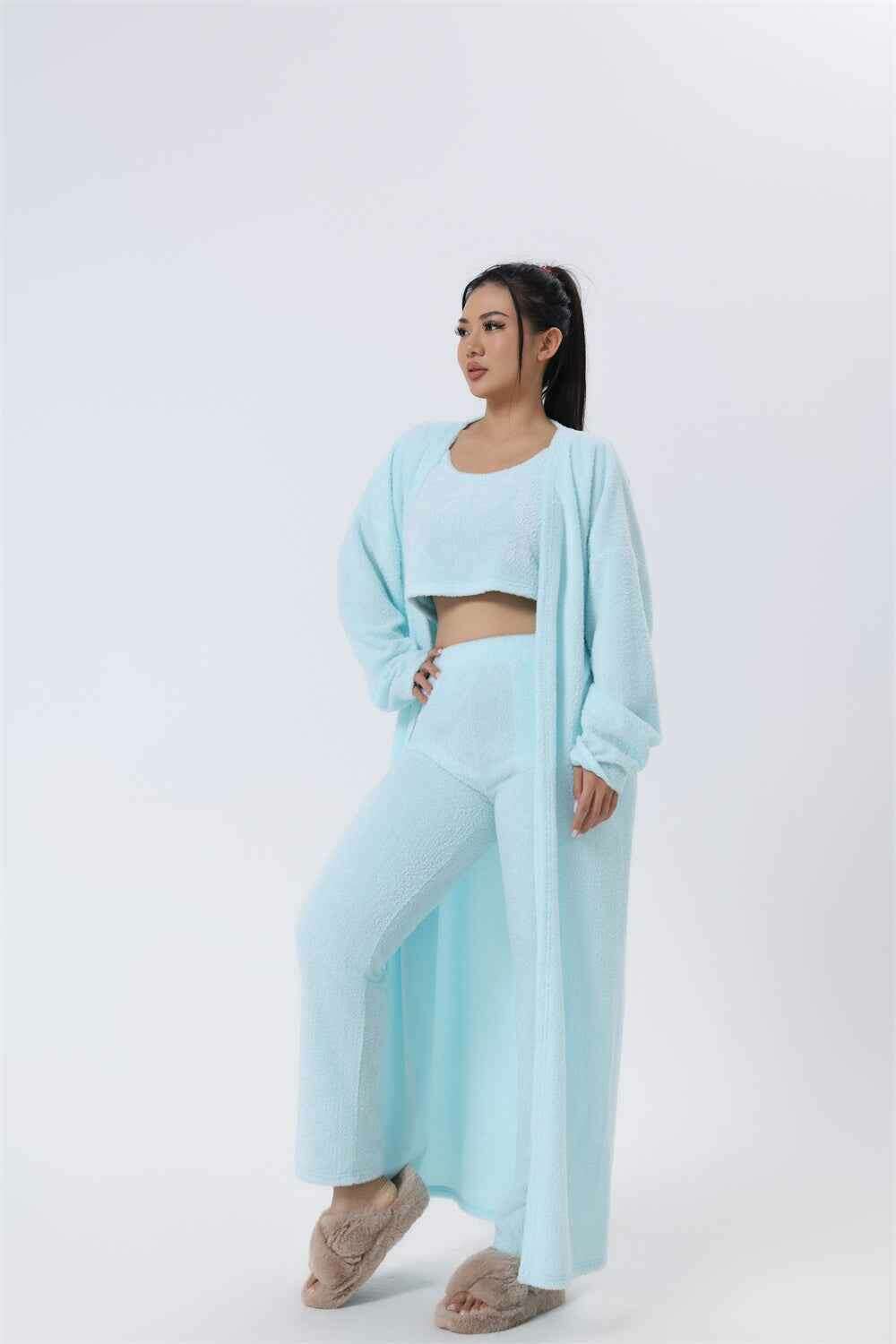 3-Piece Women's Pajama Set for Cozy Winter Loungewear