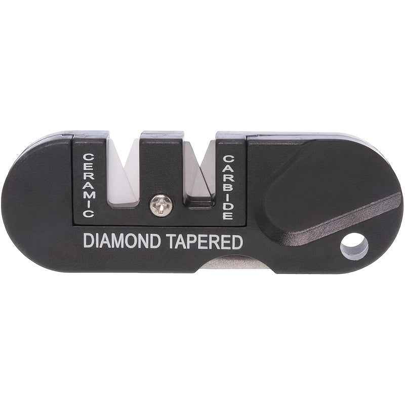 [Multi-Tool Knife Sharpener] 4-in-1 Multi-Tool Outdoor Knife Sharpener & Sharpening Tool | Lightweight Stainless Steel Clip-On Design, Ambidextrous, for Camping, Hiking, Fishing, DIY Projects, Camping Accessories, Sleek Metal black tool*1pcs