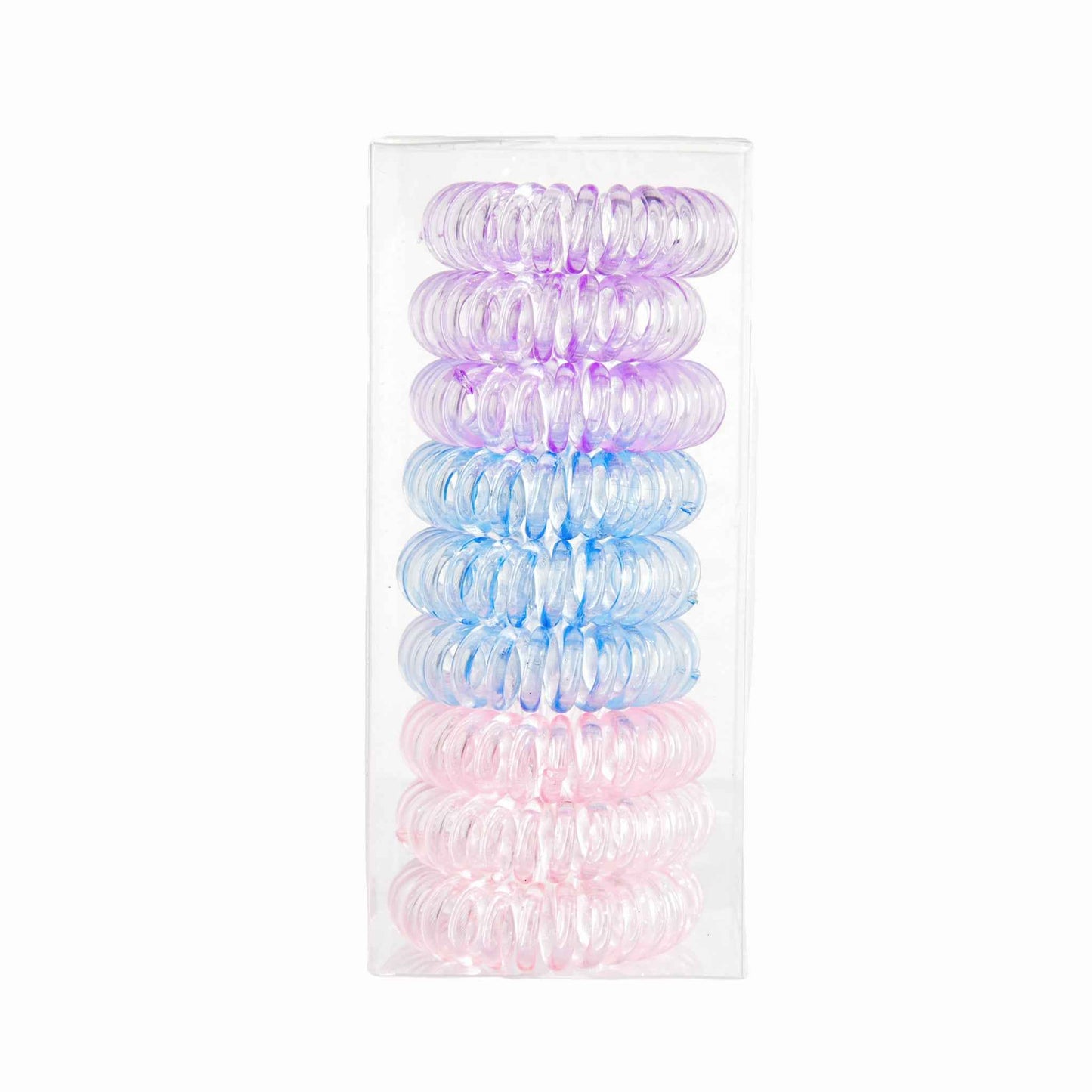 9 Pcs Spiral Hair Ties No Crease Coil Hair Ties for Women Blue Pink 9PCS