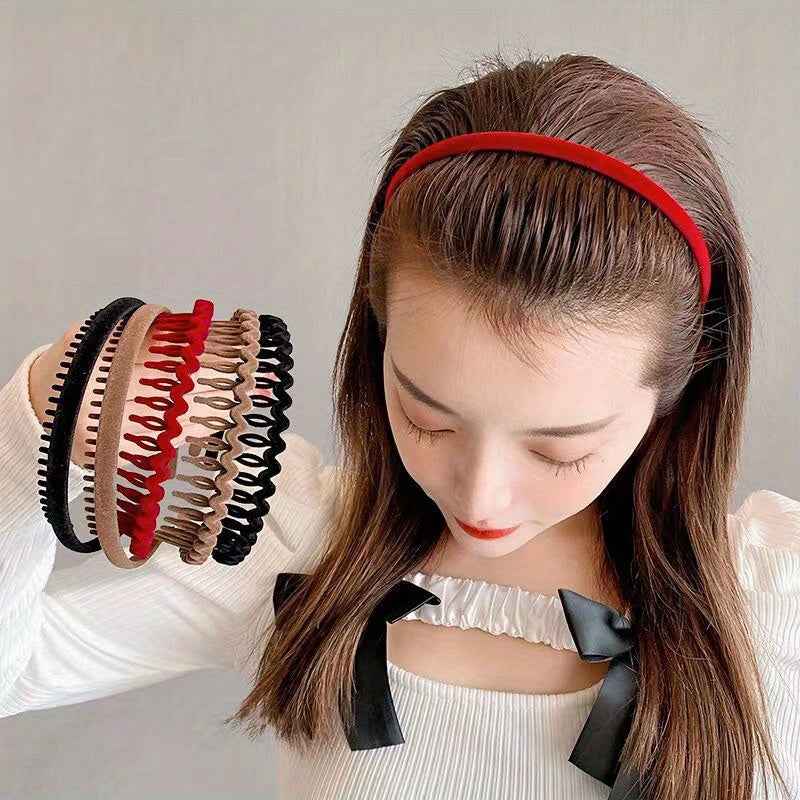Hair Clip Frosted Color Headband Women's Non-slip Band Teeth Simple Pressure Headband Face Headband Hair Accessories
